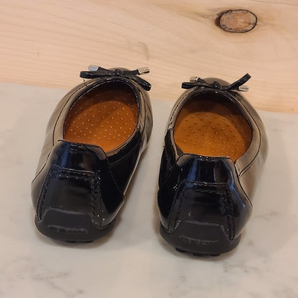Geox Flat Shoes Patent Leather Slip On Womens 7 Made in Italy Black - Picture 3 of 11